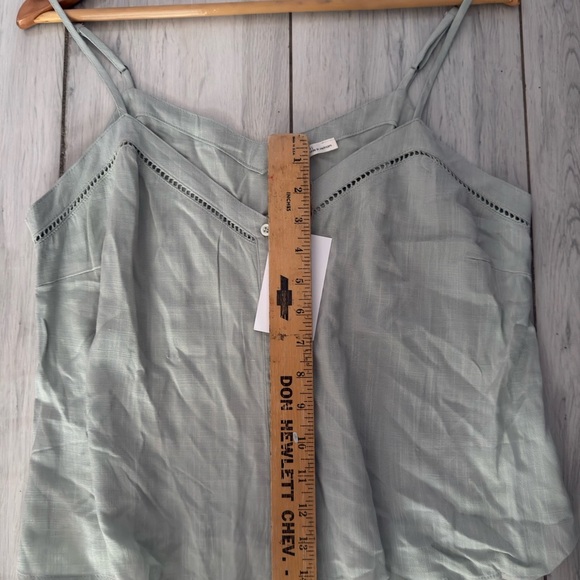 Becool Top Women Large Green V-Neck Sleeveless Spaghetti Strap Rayon - Picture 9 of 10